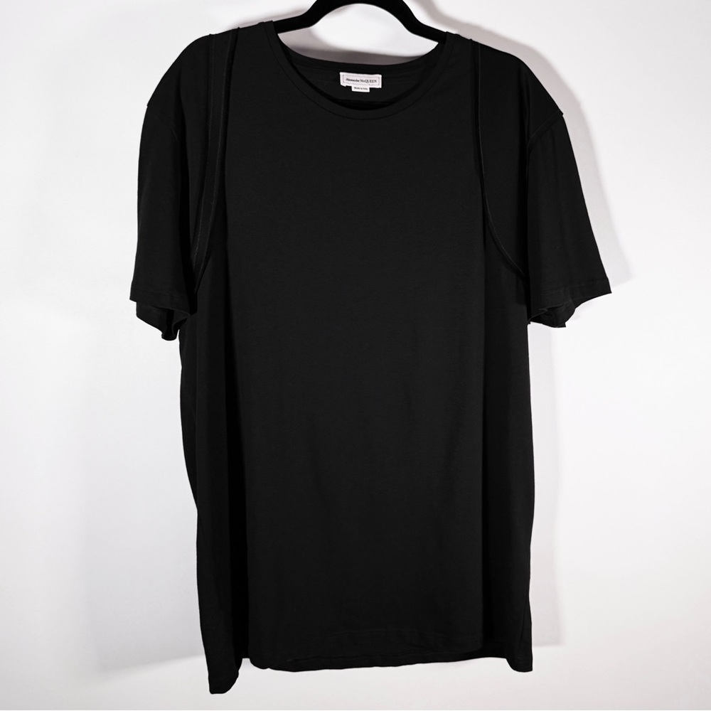 Alexander McQueen Harness Mercerized Cotton Jersey T-Shirt – Black (New W/O Tag)